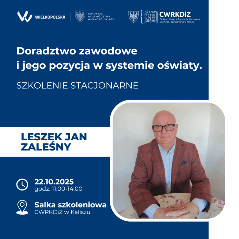 Szkolenie stacjonarne „Doradztwo zawodowe i jego pozycja w systemie oświaty”